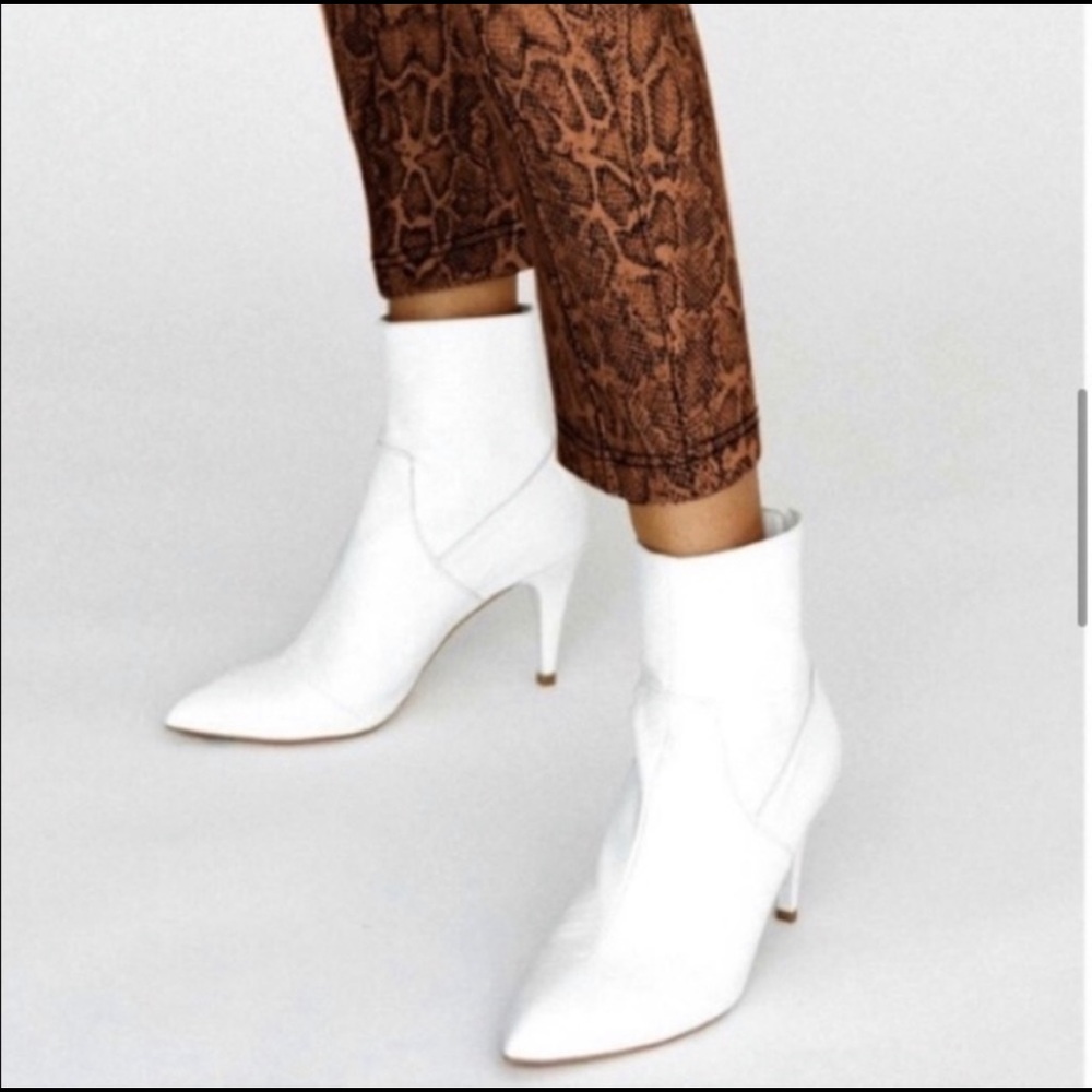 Free People Willa White Croc Embossed Boot Bootie